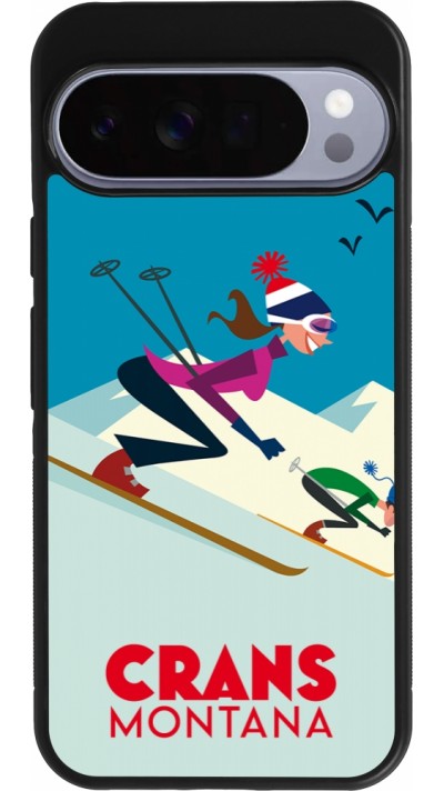 Google Pixel 10 Pro XL Case Hülle - Silikon schwarz Crans-Montana Ski Downhill