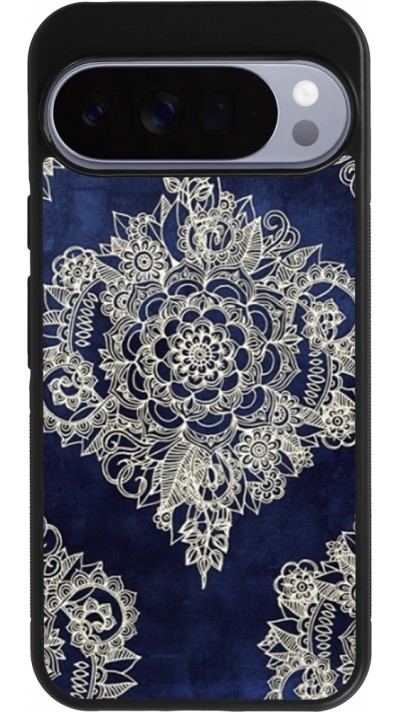 Google Pixel 10 Pro XL Case Hülle - Silikon schwarz Cream Flower Moroccan