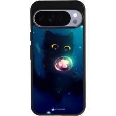 Google Pixel 10 Pro XL Case Hülle - Silikon schwarz Cute Cat Bubble