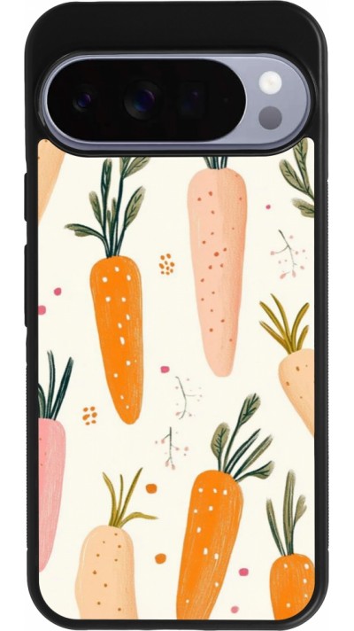 Google Pixel 10 Pro XL Case Hülle - Silikon schwarz Easter 2026 Illustration carrots