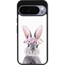 Google Pixel 10 Pro XL Case Hülle - Silikon schwarz Easter 2023 flower bunny