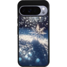 Google Pixel 10 Pro XL Case Hülle - Silikon schwarz Schneeflocke Solar Glanz