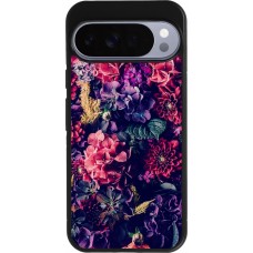 Google Pixel 10 Pro XL Case Hülle - Silikon schwarz Flowers Dark