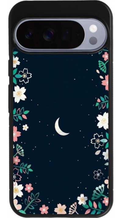 Google Pixel 10 Pro XL Case Hülle - Silikon schwarz Flowers space