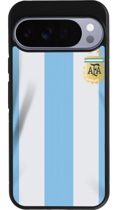 Coque Google Pixel 10 Pro XL - Silicone rigide noir Maillot de football Argentine 2022 personnalisable