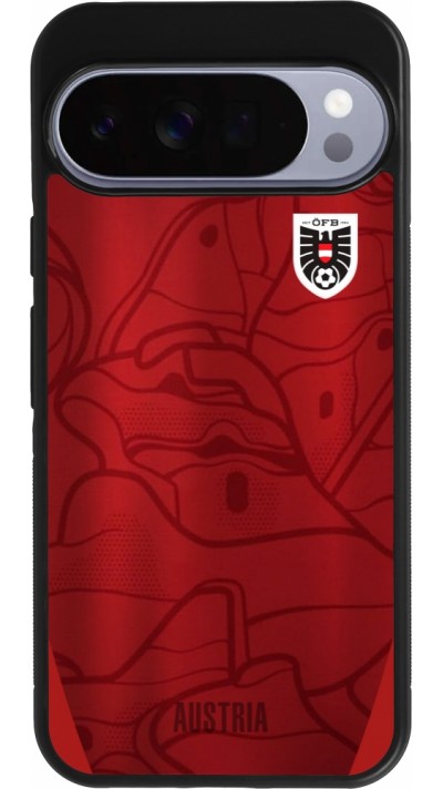 Coque Google Pixel 10 Pro XL - Silicone rigide noir Maillot de football Autriche personnalisable