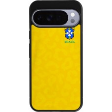 Coque Google Pixel 10 Pro XL - Silicone rigide noir Maillot de football Brésil 2022 personnalisable