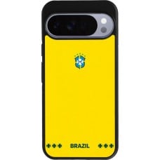 Coque Google Pixel 10 Pro XL - Silicone rigide noir Maillot de football Bresil 2026 personnalisable