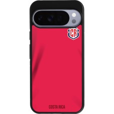 Coque Google Pixel 10 Pro XL - Silicone rigide noir Maillot de football Costa Rica 2022 personnalisable