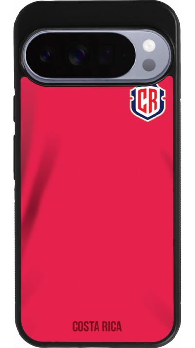 Coque Google Pixel 10 Pro XL - Silicone rigide noir Maillot de football Costa Rica 2022 personnalisable