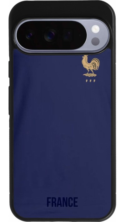 Coque Google Pixel 10 Pro XL - Silicone rigide noir Maillot de football France 2022 personnalisable