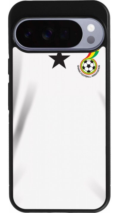 Coque Google Pixel 10 Pro XL - Silicone rigide noir Maillot de football Ghana 2022 personnalisable