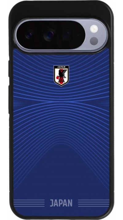 Coque Google Pixel 10 Pro XL - Silicone rigide noir Maillot de football Japon 2026 personnalisable
