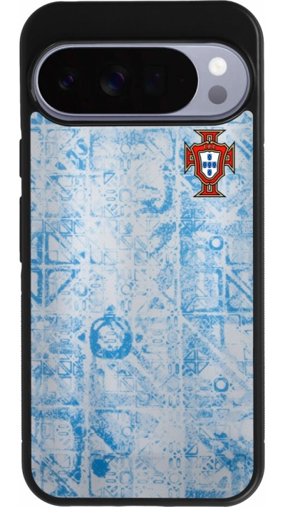 Coque Google Pixel 10 Pro XL - Silicone rigide noir Maillot de football Portugal Extérieur personnalisable