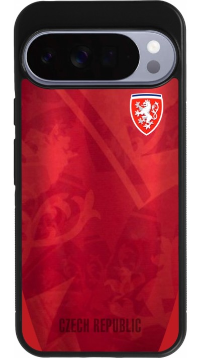 Coque Google Pixel 10 Pro XL - Silicone rigide noir Maillot de football République Tchèque personnalisable