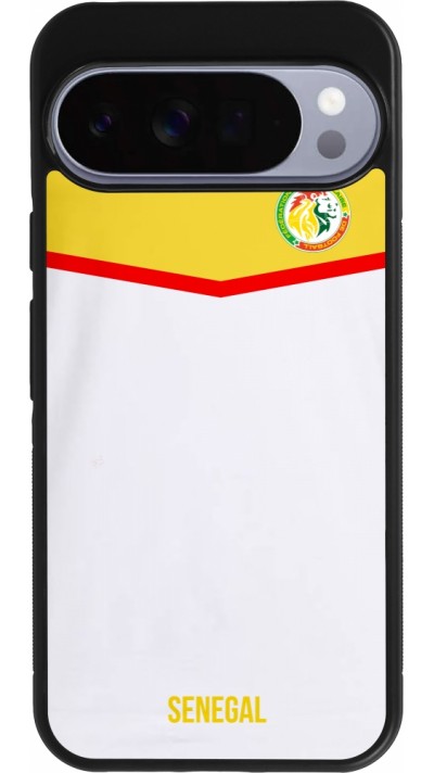 Coque Google Pixel 10 Pro XL - Silicone rigide noir Maillot de football Senegal 2022 personnalisable
