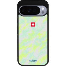 Coque Google Pixel 10 Pro XL - Silicone rigide noir Maillot de football Suisse Away 2026 personnalisable