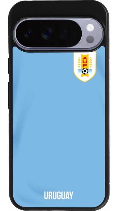 Coque Google Pixel 10 Pro XL - Silicone rigide noir Maillot de football Uruguay 2022 personnalisable