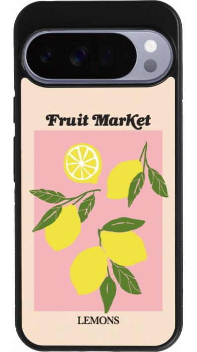 Google Pixel 10 Pro XL Case Hülle - Silikon schwarz Fruit market lemons 2026