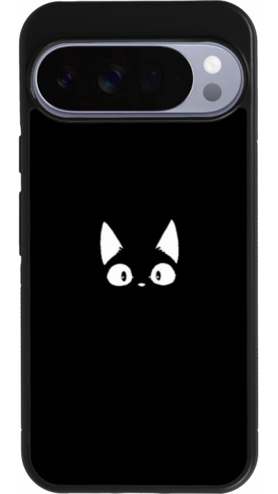 Google Pixel 10 Pro XL Case Hülle - Silikon schwarz Funny cat on black