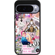 Coque Google Pixel 10 Pro XL - Silicone rigide noir Girl Power Collage