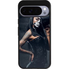 Google Pixel 10 Pro XL Case Hülle - Silikon schwarz Halloween 22 Tattooed Girl