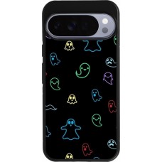 Google Pixel 10 Pro XL Case Hülle - Silikon schwarz Halloween 2024 colorful ghosts