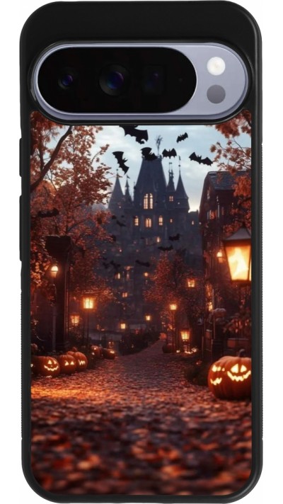 Google Pixel 10 Pro XL Case Hülle - Silikon schwarz Halloween 2025 Haunted house