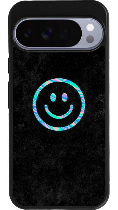 Google Pixel 10 Pro XL Case Hülle - Silikon schwarz Happy smiley irisirt