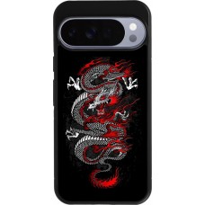 Google Pixel 10 Pro XL Case Hülle - Silikon schwarz Japanese style Dragon Tattoo Red Black