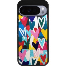 Google Pixel 10 Pro XL Case Hülle - Silikon schwarz Joyful Hearts