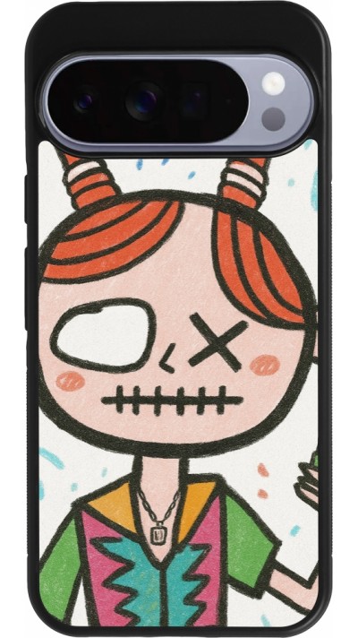 Google Pixel 10 Pro XL Case Hülle - Silikon schwarz Little Girl Sketch