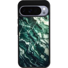Google Pixel 10 Pro XL Case Hülle - Silikon schwarz Majestätischer grüner Marmor