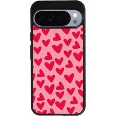 Coque Google Pixel 10 Pro XL - Silicone rigide noir Mom 2024 petits coeurs