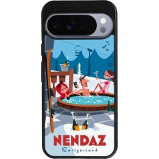 Coque Google Pixel 10 Pro XL - Silicone rigide noir Nendaz Mountain Jacuzzi