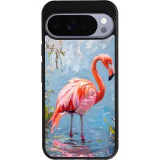 Coque Google Pixel 10 Pro XL - Silicone rigide noir Paint Flamingo