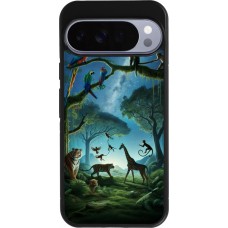 Coque Google Pixel 10 Pro XL - Silicone rigide noir Paradis des animaux exotiques