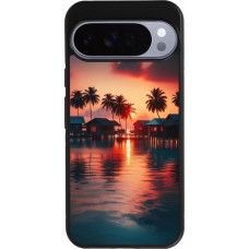 Coque Google Pixel 10 Pro XL - Silicone rigide noir Paradis Maldives