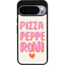 Coque Google Pixel 10 Pro XL - Silicone rigide noir Pizza pepperoni 2026