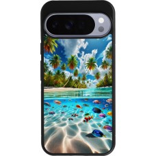 Coque Google Pixel 10 Pro XL - Silicone rigide noir Plage Paradis