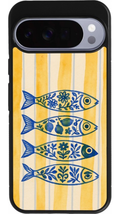 Coque Google Pixel 10 Pro XL - Silicone rigide noir Portuguese fish 2026