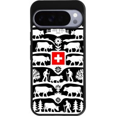 Coque Google Pixel 10 Pro XL - Silicone rigide noir Poya Suisse 3 noir