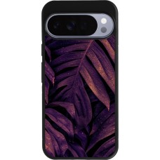 Coque Google Pixel 10 Pro XL - Silicone rigide noir Purple Light Leaves