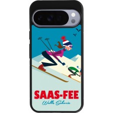 Coque Google Pixel 10 Pro XL - Silicone rigide noir Saas-Fee Ski Downhill
