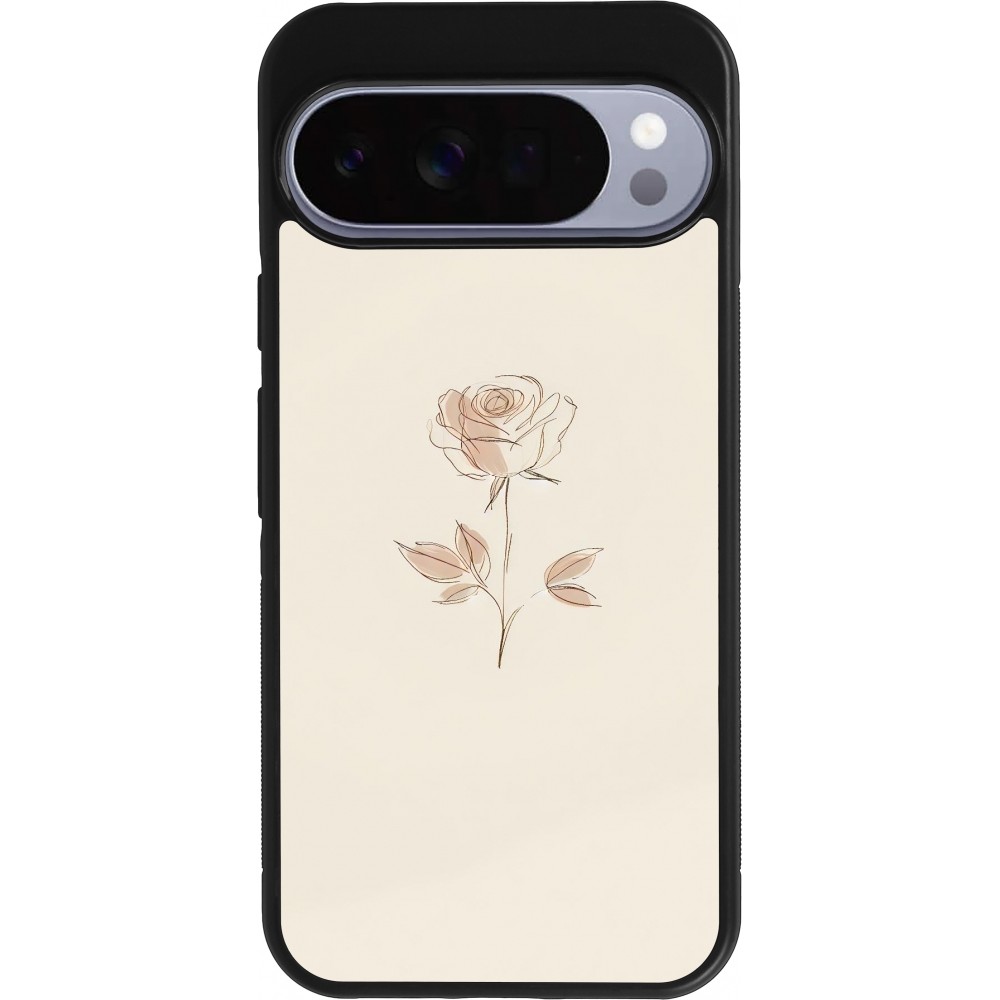 Coque Google Pixel 10 Pro XL - Silicone rigide noir Sable Rose Minimaliste