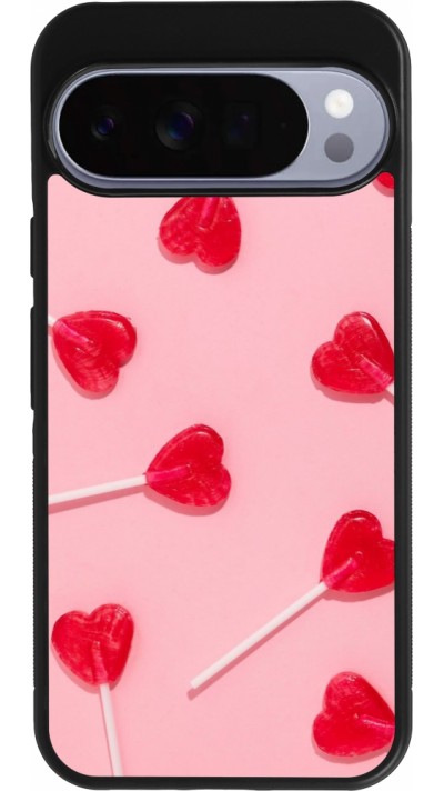 Coque Google Pixel 10 Pro XL - Silicone rigide noir Saint Valentines Day 26 Lollipop