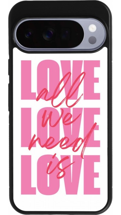 Coque Google Pixel 10 Pro XL - Silicone rigide noir Saint Valentines Day 26 Love all we need is