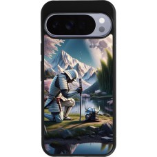 Coque Google Pixel 10 Pro XL - Silicone rigide noir Samurai Katana Lune