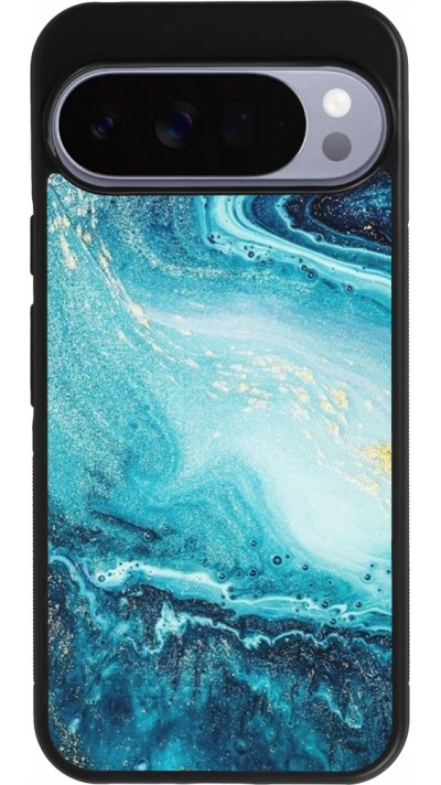Coque Google Pixel 10 Pro XL - Silicone rigide noir Sea Foam Blue