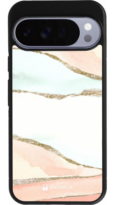 Coque Google Pixel 10 Pro XL - Silicone rigide noir Shimmering Orange